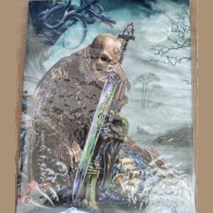 Skeleton Slain Dragon Canvas Plaque