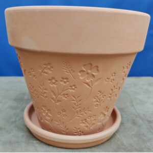 Engraved Terracotta Plant Pot