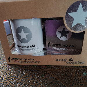 Growing Old Disgracefully Mug and Coaster Set