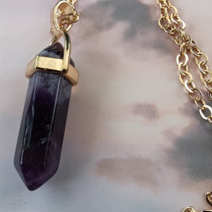 Amethyst Crystal Pendant Necklace