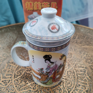 Chinese Lady Mug with Infuser & Lid